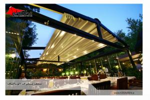 پوشش سقف رستوران-پوشش سقف کافی شاپ-سقف متحرک-سقف برقی-